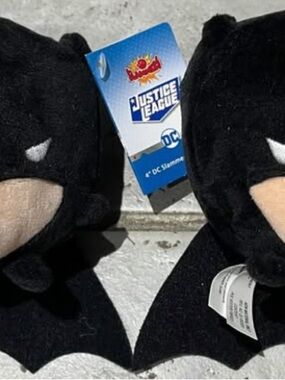 DC Black Batman Plush Pair with Beige Accents